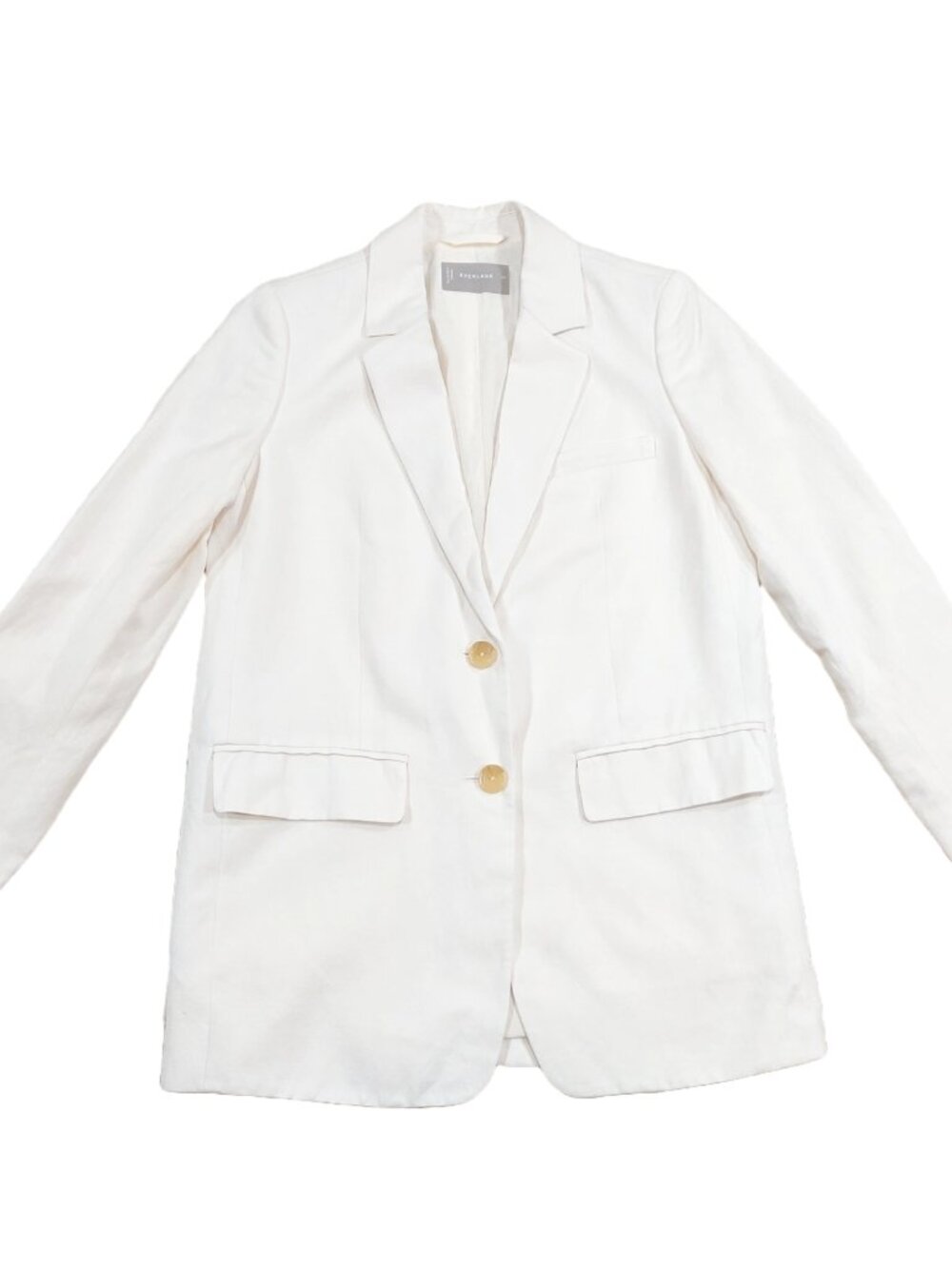 Everlane The Cotton-Linen Blazer Sport Coat Jacket Bone White Two Button Sz 00
